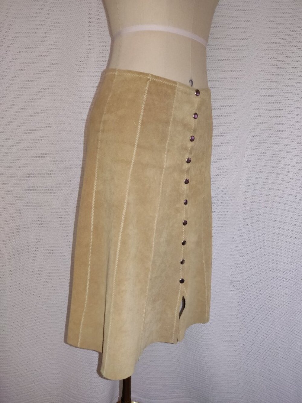 Vintage Midi Tan Skirt | Small